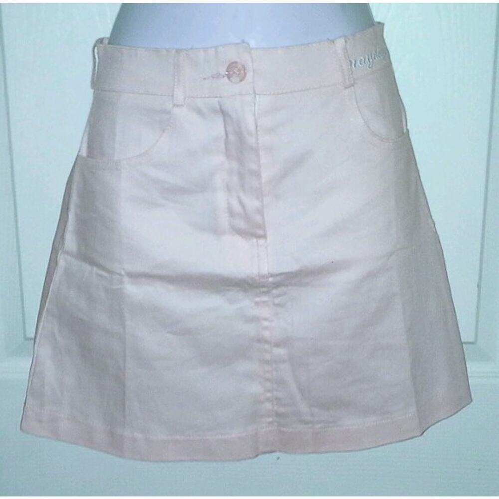 NWT Free valley Korean Fashion Pink Faux Jean Skirt Size S pockets maydaytuesday